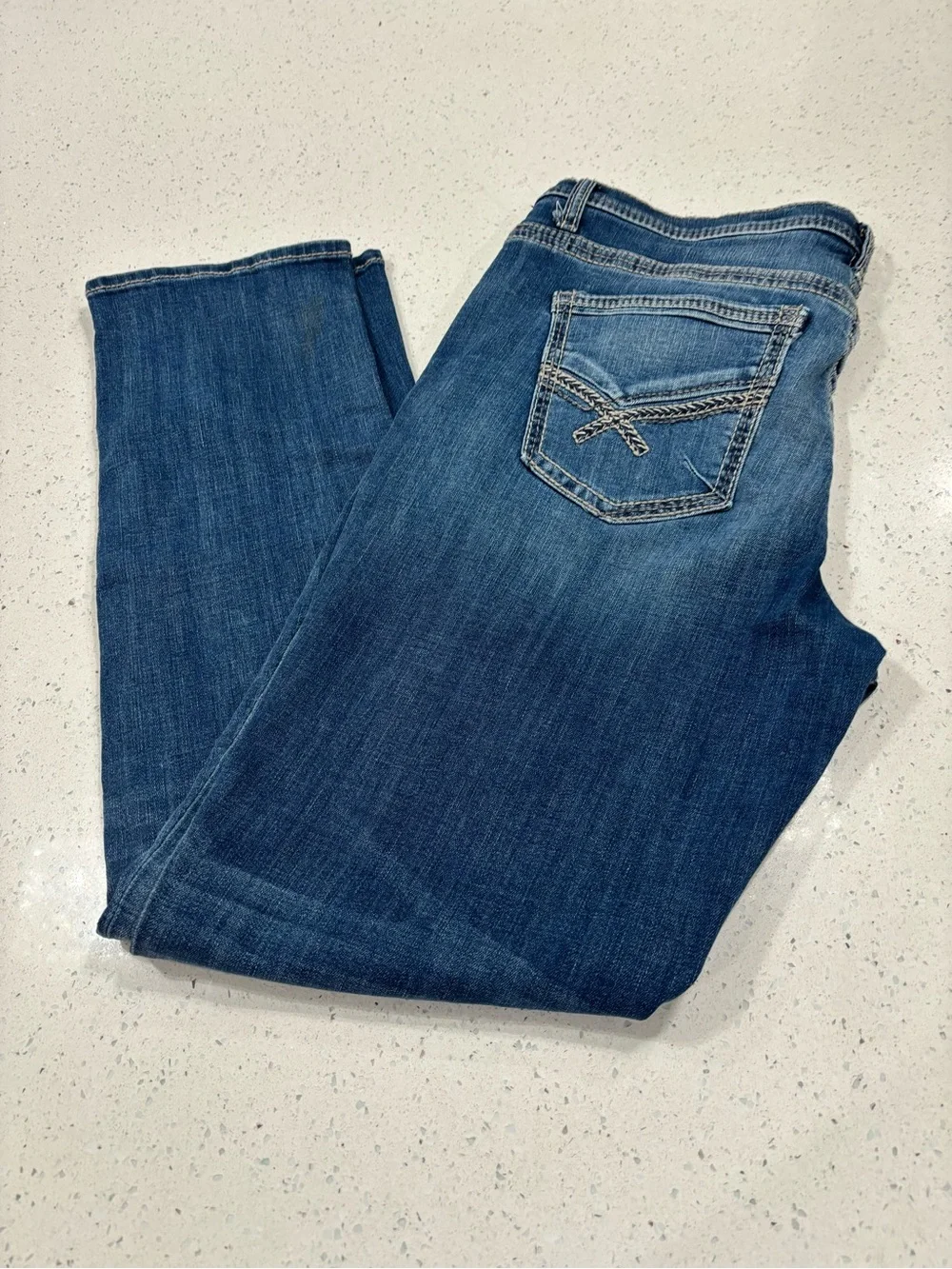 BKE Men's Straight Jeans - Medium Blue Wash Nolan style 36x32